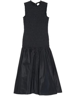 Patou Shirred Flared Maxi Dress - Blue
