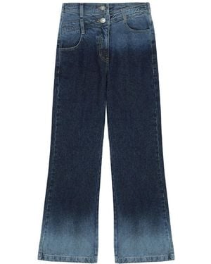 SJYP Gradient-Print Flared Jeans - Blue