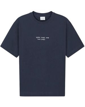 Closed T-Shirt mit Slogan-Print - Blau