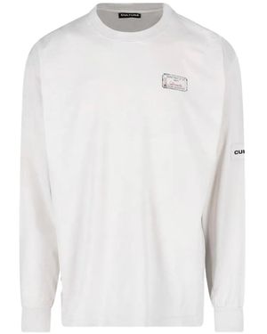 Cultura T-Shirt A Maniche Lunghe Con Applicazione Logo - Bianco