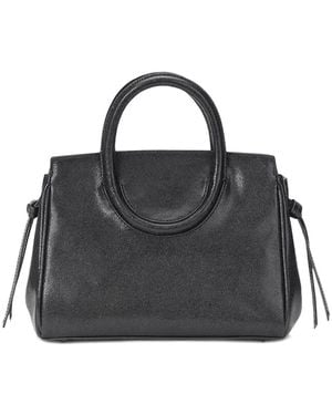 STAUD Mini Maude Leather Tote Bag - White