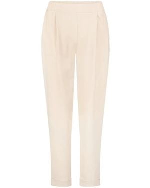 Betty Barclay Pleated Turn-Up Trousers - White