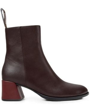 Camper Kora Leather Ankle Boots - Brown