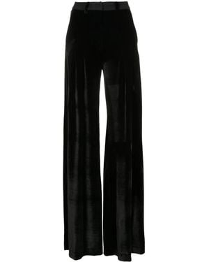 Lethicia Bronstein Alda Wide-Leg Velvet Trousers - Black