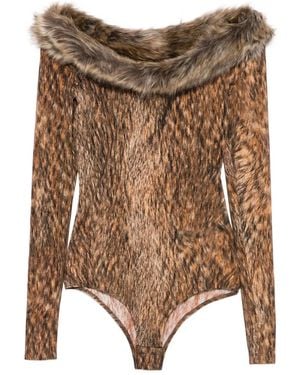 MM6 by Maison Martin Margiela Body mit Tiere-Print - Braun