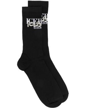 Iceberg Chaussettes À Logo Imprimé - Noir