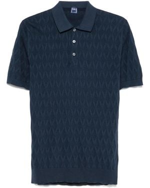 Fedeli Textured Polo Shirt - Blue