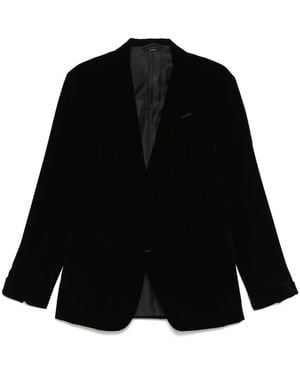 Tom Ford ベルベット シングルジャケット - ブラック
