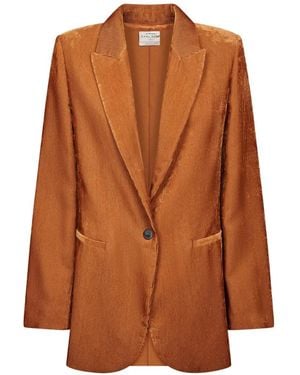 forte_forte Ribbed-Knit Blazer Jacket - Brown