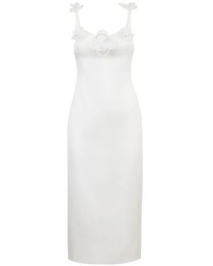David Koma Flower-Embellishment Midi Dress - White