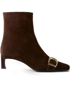 Claudie Pierlot Buckle-Detail Pointed-Toe Ankle Boots - Brown