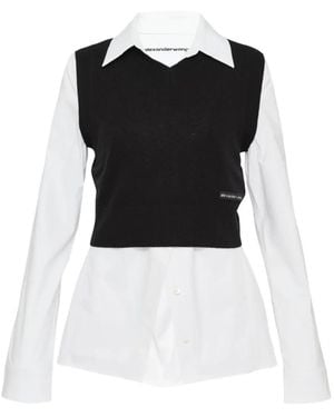 Alexander Wang Layered Long-Sleeve Shirt - Black