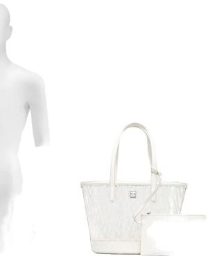 ARMANI EXCHANGE Logo-plaque transparent tote bag - Weiß