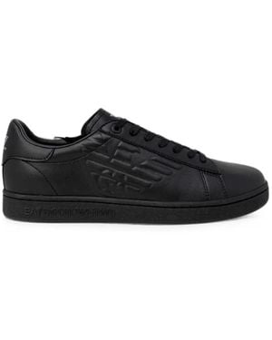 EA7 Logo-Embossed Low-Top Sneakers - Black