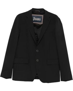 Herno Notched-Lapel Single-Breasted Jacket - Black