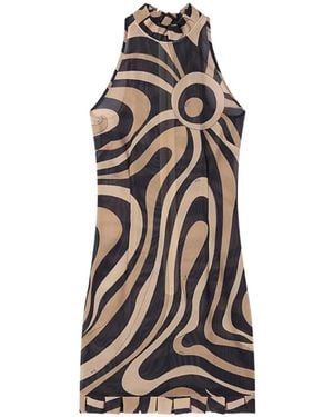 PUCCI Marmo-Print Dress With Ruffle Details - White