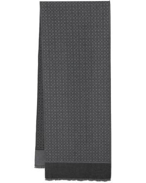 Ferragamo Wollschal Mit "Gancio"-Muster - Grau