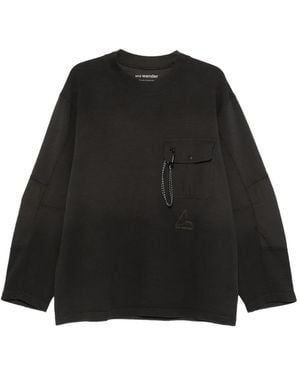 and wander Flap-Pocket Sweatshirt - Black