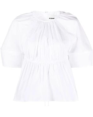 Jil Sander Blusa Con Dettaglio Cut-Out - Bianco