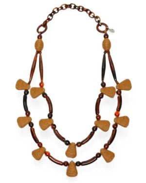 Weekend by Maxmara Beaded Double-Strand Necklace - Metallic