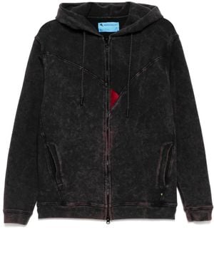 Stain Shade Zip-Up Sweatshirt - Black