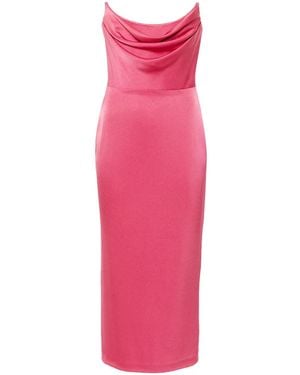 Alex Perry Satin-Midikleid Mit Korsett-Stil - Pink