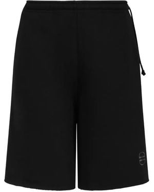 Douuod Short À Logo Imprimé Et Bords Francs - Noir