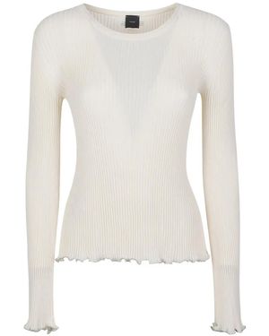 Pinko Ruffled Knitted Top - White