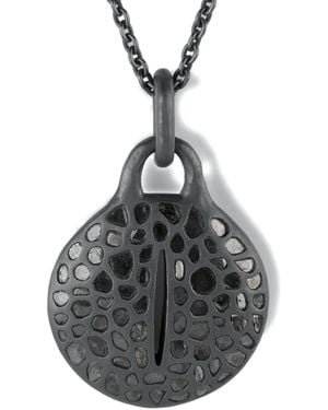 Parts Of 4 Sterling Disk Diamond Necklace - Black