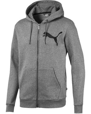 PUMA Big Logo Fleece Zip-up Hoodie - グレー