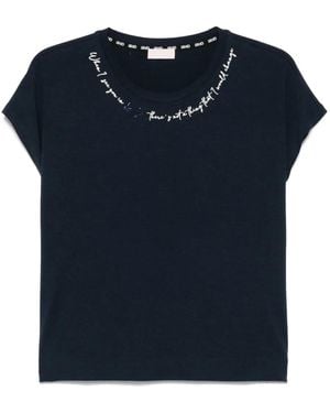 Liu Jo Logo-Embellished T-Shirt - Blue