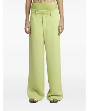 Gloria Coelho Asymmetric Wide-Leg Pants - Green