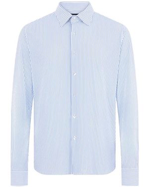Rrd Vertical-Stripe Long-Sleeve Shirt - Blue