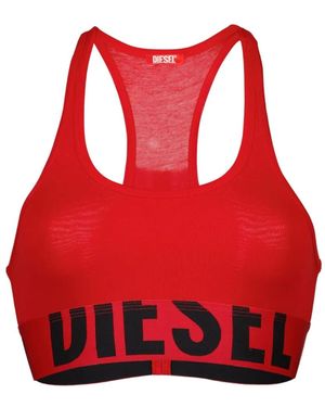 DIESEL Logo-Print Sport Bra - Red