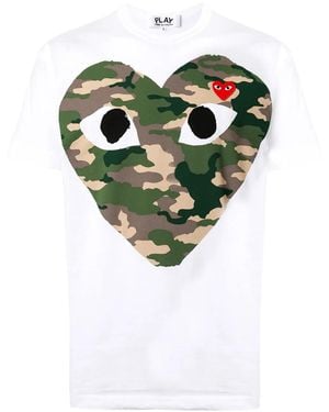 COMME DES GARÇONS PLAY T242 Camouflage Red Heart T-shirt - Multicolour