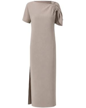 Studio Nicholson Palaestra Gathered Midi Dress - Natural