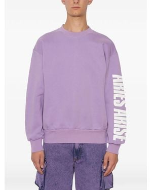 Aries Crew-Neck Sweatshirt - Purple