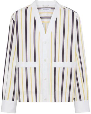 Thom Browne Poplin Repp Stripe Shirt - White