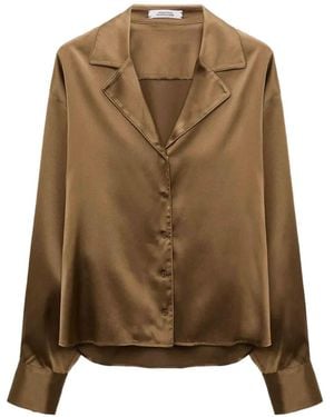 Dorothee Schumacher Sense Of Shine Satin-Finish Notch-Lapel Shirt - Green