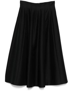 Alberta Ferretti Pleated Midi Skirt - Black