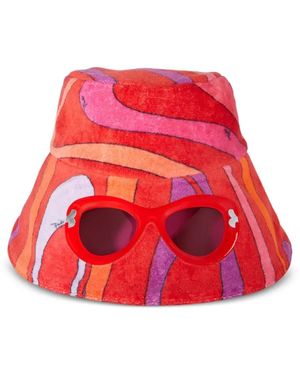 PUCCI Terry Cloth Sunglasses Bucket Hat - Red