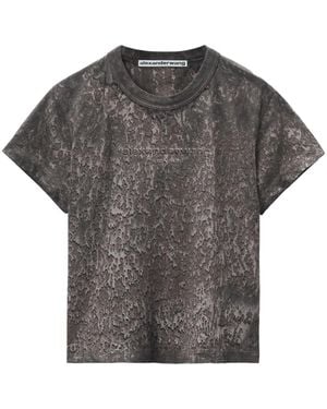 Alexander Wang Splatter-Wash Cotton T-Shirt - Gray