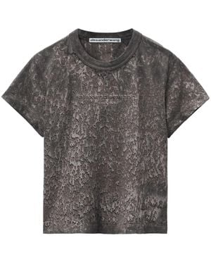 Alexander Wang Splatter-Wash Cotton T-Shirt - Grey