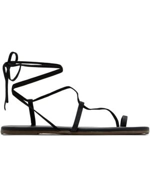 TKEES Jo Leather Lace-Up Sandals - Black