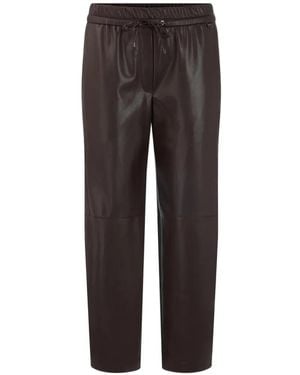Marc Cain Ranchi Drawstring Faux-Leather Pants - Brown