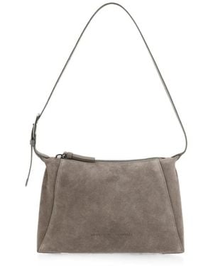 Brunello Cucinelli Zip-Fastening Shoulder Bag - Grey