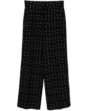 Karl Lagerfeld Bouclé-Hose mit Logo-Print - Schwarz