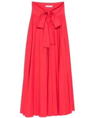 Philosophy Di Lorenzo Serafini Bow-Detail Pleated Maxi Skirt - Red