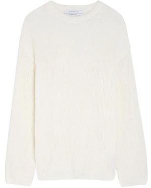Another Tomorrow Ribbed-Knit Sweater - White