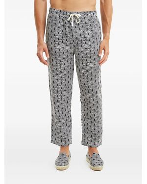 Peninsula Pantalon Palazzo À Motif Géométrique - Gris
